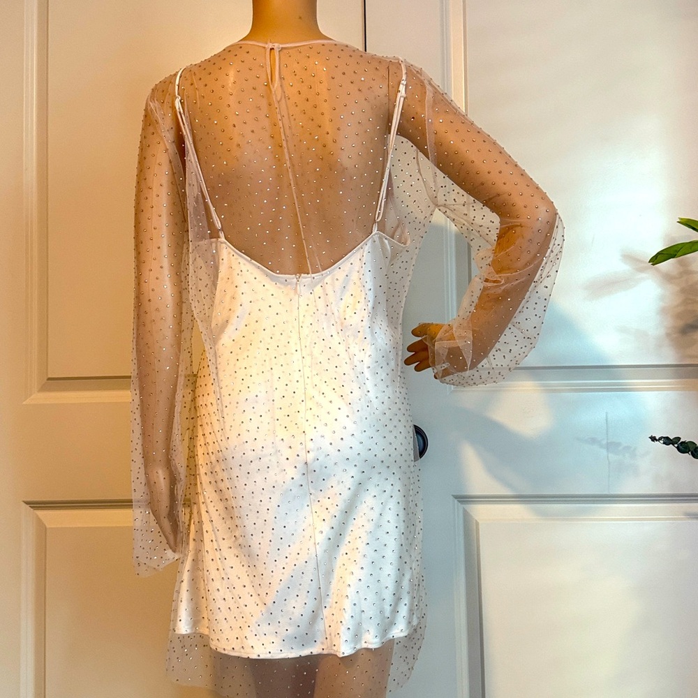 New Zara Gold Rhinestone Mini Dress - Picture 16 of 16